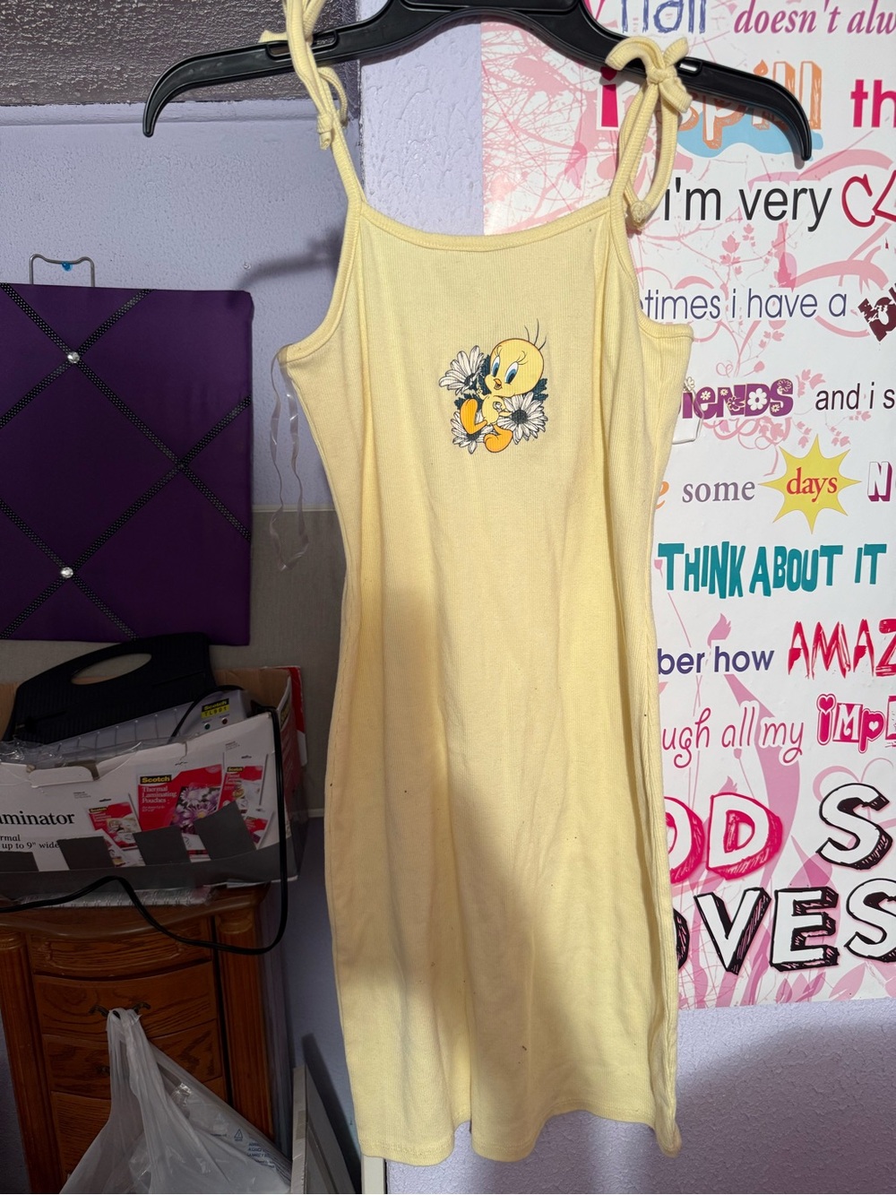Warner Bros. Tweety Yellow Tie-Shoulder Chemise
